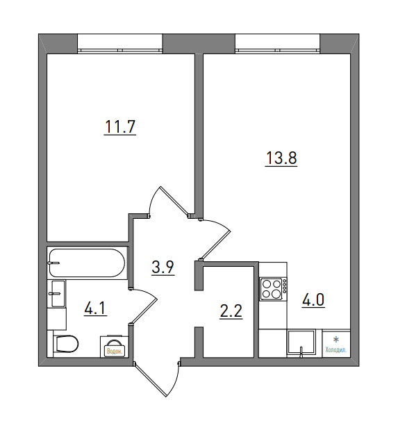 планировка квартиры 40 м2